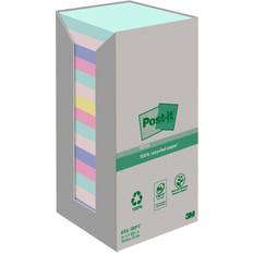 Post-it Recycled Notes 76x76mm Assorted Colours 100 Sheets Per Pad 16-pack