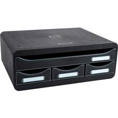 Exacompta Drawer Unit with 4 Drawers Toolbox Mini Plastic Black 35.5 x 27 x 13.5 cm