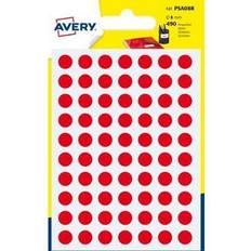 Rosso Etichette Avery Etichette Rotonde PSA Ø 8 mm 70 Et/Foglio - Scrivibili A Mano