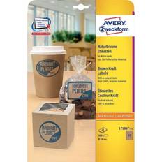 Avery L7106-25 runde brun natur produkt etiketter, Ø60mm, 12 pr. ark, 25ark