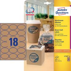 Brun Mærkningsmaskiner & Etiketter Avery produkt etiket oval L7103-25, 63,5x42,3mm
