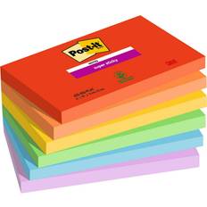 Røde Sticky Notes 3M Post it Super Sticky Notes Playful Colours 76x127mm 90 Sheets Pack of