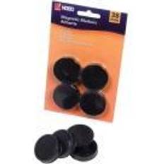 Nobo Etikettierer & Etiketten Nobo Whiteboard Magnets 38mm Black Pack of 4