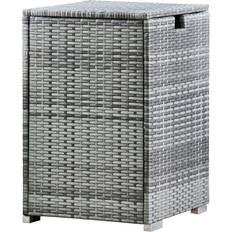 Teamson Home Rattan Gas Bottle Storage-Grey