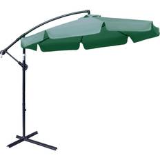 OutSunny 2.7m Garden Cantilever Banana Parasol Shade Crank Green
