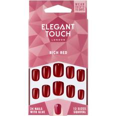 Faux Ongles & Décorations d'Ongles Elegant Touch Polished Colour Nails with Glue Squoval #Rich Red