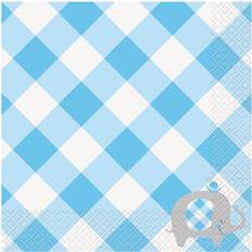 Unique Party Industries Baby Shower Blue Floral Elephant Luncheon Napkins (Pack of 16)