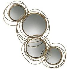 Brass Wall Mirrors Stylecraft Conway Gold Metal 19 1/2" x 39" Four-Circular Wall Mirror