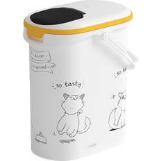 Curver Chat Animaux de compagnie Curver Conteneur de nourriture Le Diner est servi - 4 kg - 10 l - Blanc et noir