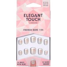 Faux Ongles & Décorations d'Ongles Elegant Touch French bare nails with glue square #144-XS u