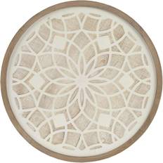 White Wall Decor Madison Park Medallion Wood in Natural/White Olliix MP95B-0273 Wall Decor