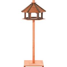 Pets Pawhut Wooden Bird Feeder and Table 130.0x52.0x52.0cm