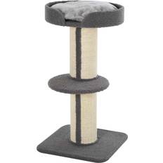 Pets Pawhut 2-Tier Cat Kitten Tree with Top Basket Post