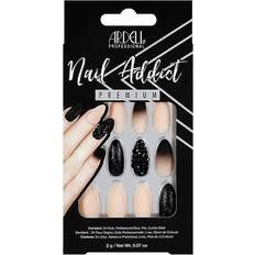 Ardell Nail Addict Premium Artificial Nail Set Black Stud & Pink Ombre 24 pcs