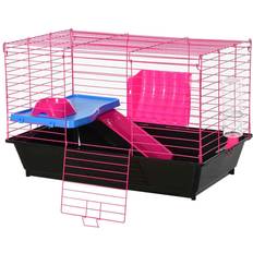 Pawhut Small Pet Hutch and Play House w/Platform and Ramp 72x44x47cm