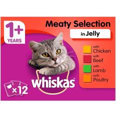 Whiskas Pets Whiskas Adult Wet Cat Food Pouches Meat in Jelly