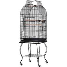 Pawhut Large Bird Cage Aviary Feeding Stand Perch