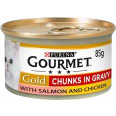 Purina Gourmet Gold Chunks in Gravy Salmon and Chicken Wet Cat Food 85g