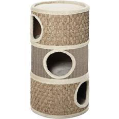 Pets Pawhut Cat Scratching Barrel Kitten Tree Tower Rope