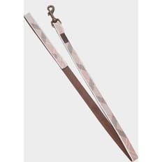 Barbour Reflective Dog Lead Taupe/Pink Tartan