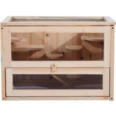 Pawhut Wooden Hamster Cage 60x35x42cm