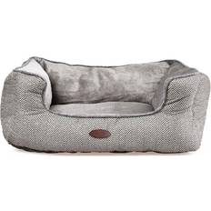 Charles Bentley Grey Plush Soft Pet Bed Medium