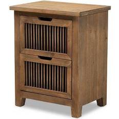 Brown Bedside Tables Baxton Studio Clement Bedside Table 13.4x18.9"