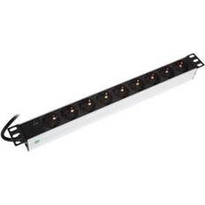BKT Elektronik Powerpanel 9xschuko Med Led 1u Sort