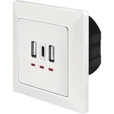 USB-Buchse Steckdosen LogiLink PA0254 3-way White