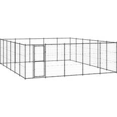 vidaXL Outdoor Dog Kennel Steel 36.3 mÂ²