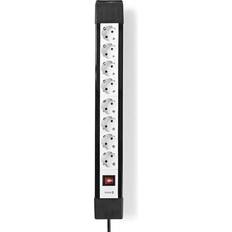 Stikprop til jordforbindelse Nedis Udvidelse Socket Stikprop med sidebens jord Type F (CEE 7/7) 8-vejs 3.00 m 3680 W 16 A Slags jordforbindelse: Sidekontakter 230 V AC 5
