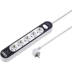 Power Strips & Extension Cords Sygonix SY-4538276 Power strip switch) 5x White, Black PG connector 1 pc(s)