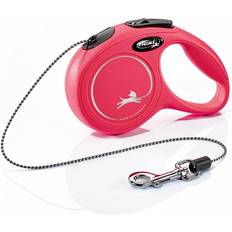 Cane - Collari e guinzagli per cani Animali domestici Flexi Guinzaglio New Classic Rosso Con Corda 3 mt