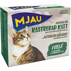 Mjau Katter - Kattfoder Husdjur Mjau Multibox Neutered -8 Portion Bags Pieces in Jelly with Fish And Meat Flavor