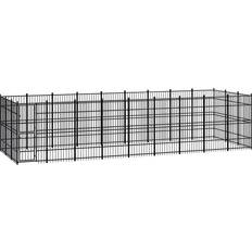 vidaXL Outdoor Dog Kennel Steel 24.88 mÂ²