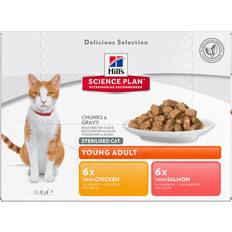 Hills Science Plan Adult Sterilised Pacco Misto Umido Per Gatti - Mix 12 x 85 g Pollo, Salmone, Tacchino, Trota