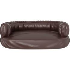 vidaXL Lit Pour Chien Ergonomique Mousse Marron 60x42 cm Similicuir