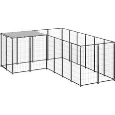 vidaXL Dog Kennel Black 4.84 mÂ²