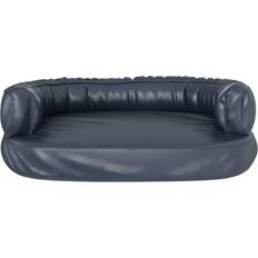 vidaXL Ergonomisk hundbädd mörkblå 75x53 konstläder