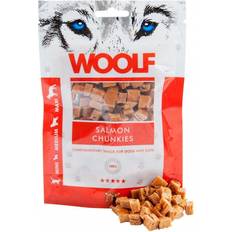 Woolf Gatto Animali domestici Woolf Snack Bocconcini Morbidi Salmone e Piselli 100 gr