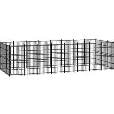 vidaXL Outdoor Dog Kennel Steel 22.12 mÂ²