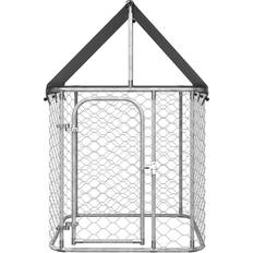 Outdoor dog kennels vidaXL Outdoor Dog Cage with Roof 100x100x150cm