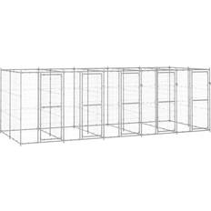 Hundkojor Husdjur vidaXL Hundgård utomhusbruk galvaniserat 12,1 m²
