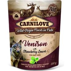 Carnilove Hundefutter Haustiere Carnilove Dog Pate Pouch 300g Venison with Strawberry