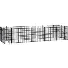 vidaXL Outdoor Dog Kennel Steel 27.65 mÂ²