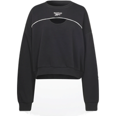 Clothing Reebok Women Piping Crewneck Sweatshirt (Plus Size) - Black