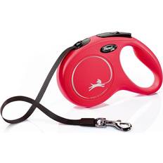 Cane - Collari e guinzagli per cani Animali domestici Flexi Guinzaglio New Classic Tape - Rosso - Medium - 5 mt