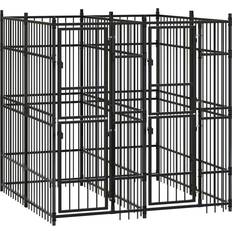 vidaXL Outdoor Dog Kennel Steel 3.69 mÂ²