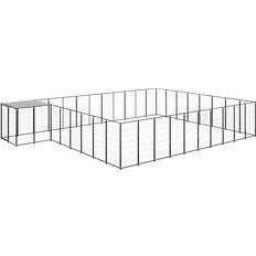 vidaXL Dog Kennel Black 25.41 mÂ²