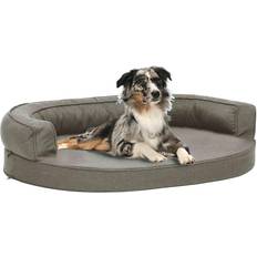 Be Basic Ergonomisk hundeseng med linutseende 75x53